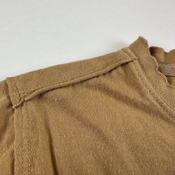 We The Free People Brow Brown The Perfect Cropped Raw Hem Tee Womens Sz XS - Picture 3 of 10